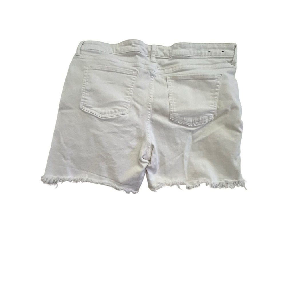 GAP White Denim Frayed Hem Relaxed Fit Shorts - Picture 4 of 5